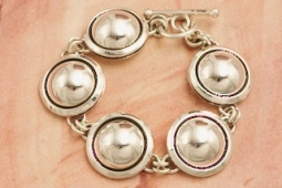 Artie Yellowhorse Sterling Silver Shadowbox Link Bracelet